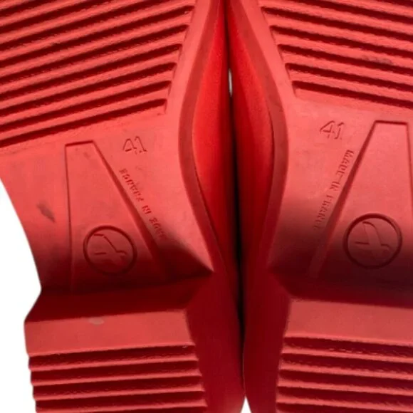 Aigle Miss Juliette Bottillon Red Rubber Rain Boots 10​​ - Picture 8 of 16